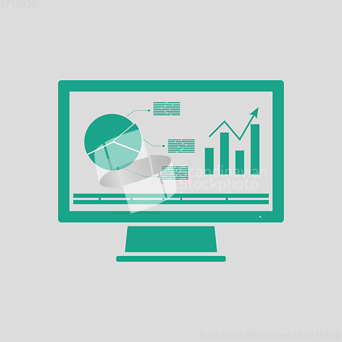 Image of Monitor with analytics diagram icon