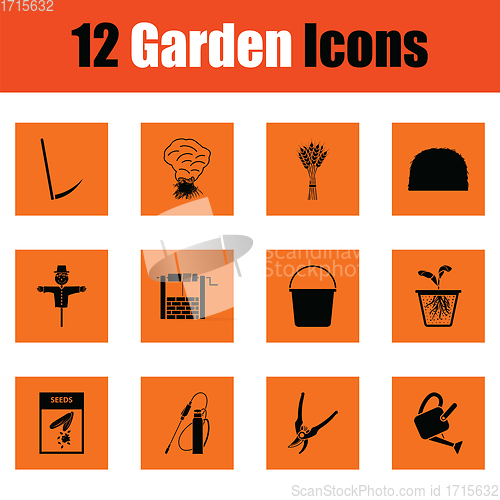 Image of Set of gardening icons