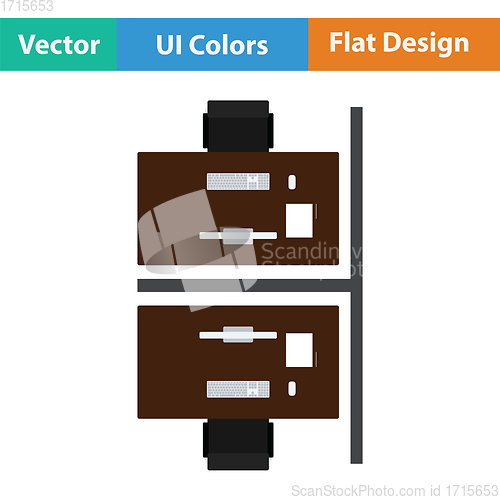 Image of Office table top view icon