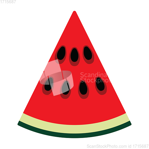 Image of Flat design icon of Watermelon in ui colors. 