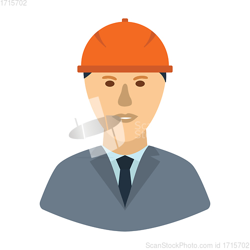 Image of Icon of construction worker head in helmet