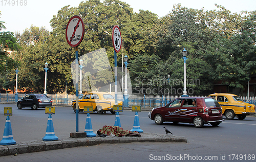 Image of Homeless people sleeping on the footpath of Kolkata, India