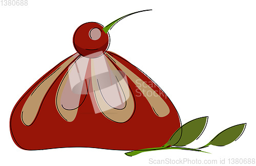 Image of cherry cookie vector or color illustration