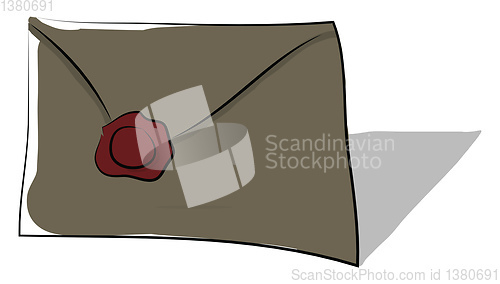 Image of An envelope sealed with red color wax vector color drawing or il