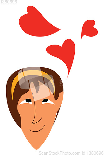 Image of Lovestruck girl vector or color illustration