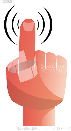 Image of Vector illustration of a hand with pointing finger on a white ba