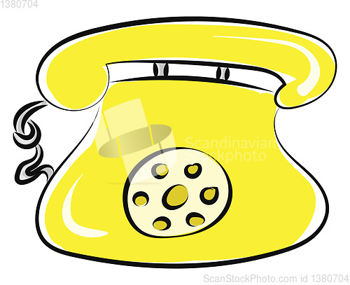 Image of Yellow phone, vector or color illustration.