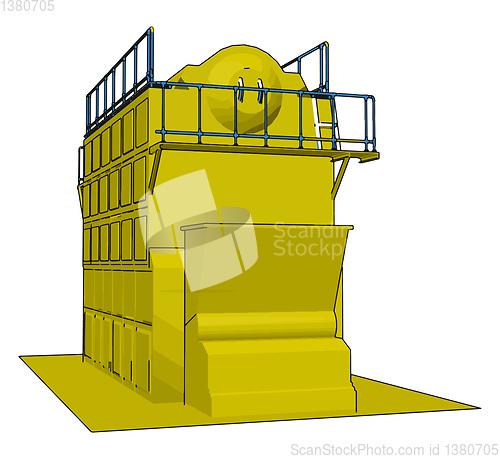 Image of Yellow industrial sack packer vector illustration on white baclg