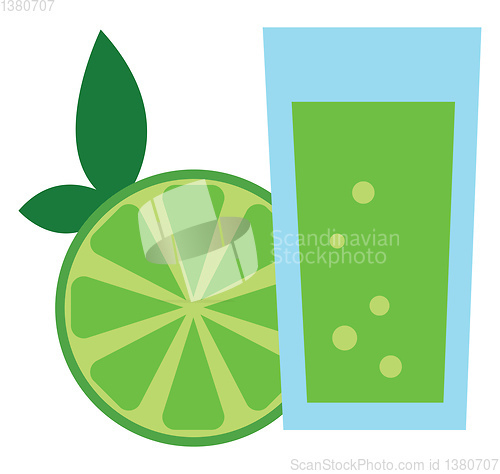 Image of Green color juice, vector or color illustration.