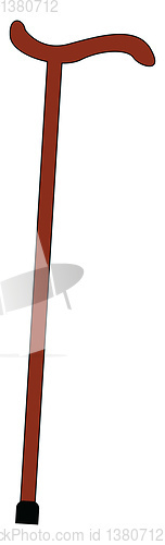 Image of Image of cane - walking stick, vector or color illustration.
