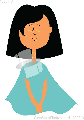 Image of stylish light blue dress, vector or color illustration.