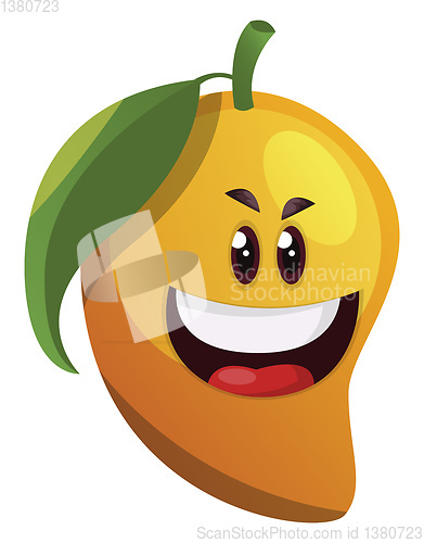 Image of Smiling mango cartoon illustration vector on white background