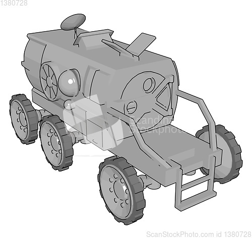 Image of A six wheeler vehicle space vector or color illustration