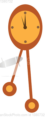 Image of A clock with pendulum vector or color illustration