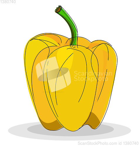 Image of Clipart of yellow bell pepper/Capsicum, vector or color illustra