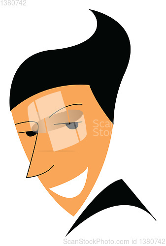 Image of A boy big smile vector or color illustration