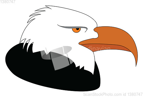 Image of Profile of a black and white eagle vector illustration on white 