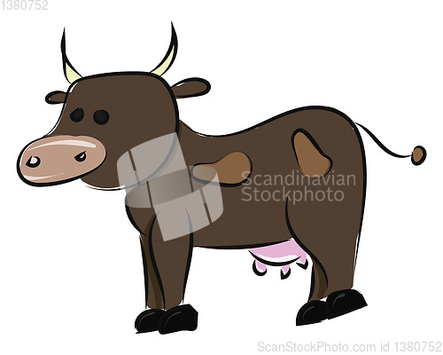 Image of Image of cow, vector or color illustration.