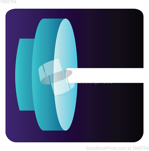 Image of Deep blue square with a weight bar inside vector illustration on