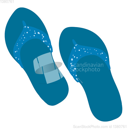 Image of Slippers azure, vector or color illustration.