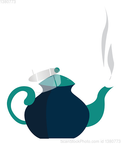 Image of A blue teapot, vector color illustration.