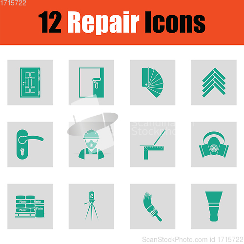 Image of Set of flat repair icons