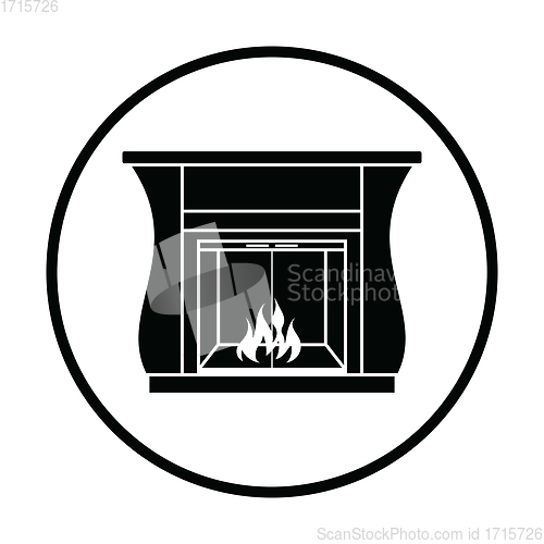 Image of Fireplace with doors icon