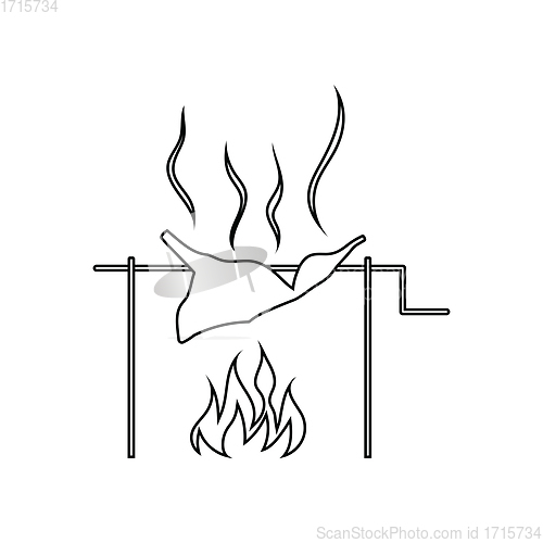 Image of Icon of roasting meat on fire