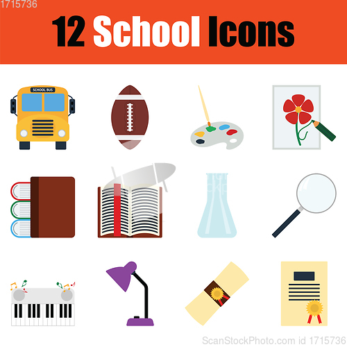 Image of School icon set