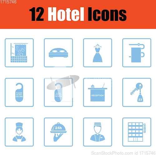 Image of Set of twelve hotel icons