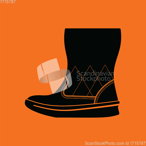 Image of Woman fluffy boot icon
