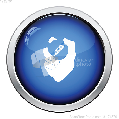 Image of Hand holding cricket ball icon