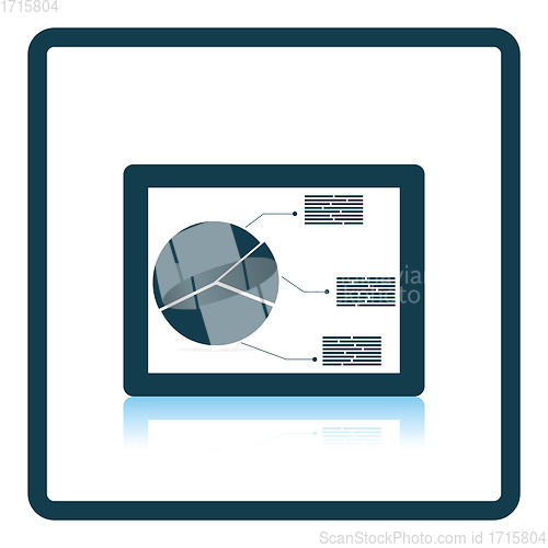 Image of Tablet with analytics diagram icon