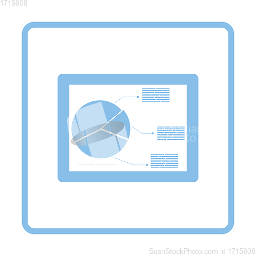 Image of Tablet with analytics diagram icon