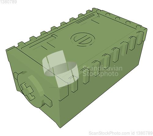 Image of 3D vector illustration on white background  of a military mobile