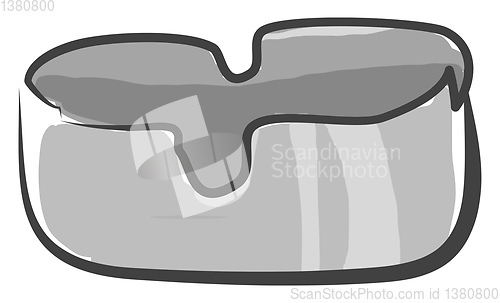 Image of A grey ash tray vector or color illustration