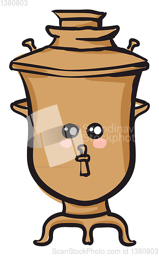 Image of Emoji of a cute samovar vector or color illustration