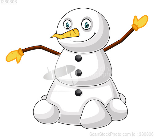 Image of Happy Snowman illustration vector on white background