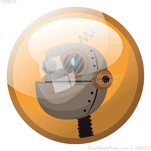 Image of Cartoon character of light brown retro robot vector illustration