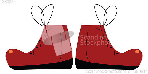 Image of A pair of red shoes vector or color illustration