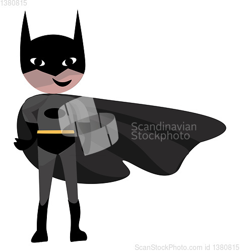 Image of Cute little cartoon batman vector or color illustration
