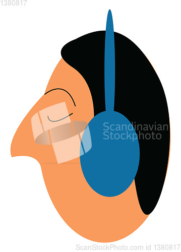 Image of A man listening to music vector or color illustration
