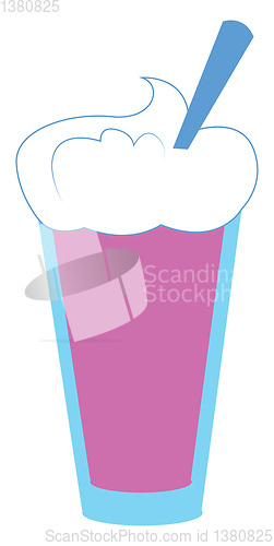 Image of Pink drink, vector or color illustration.