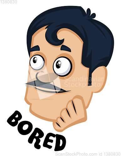 Image of Man is feeling bored, illustration, vector on white background.