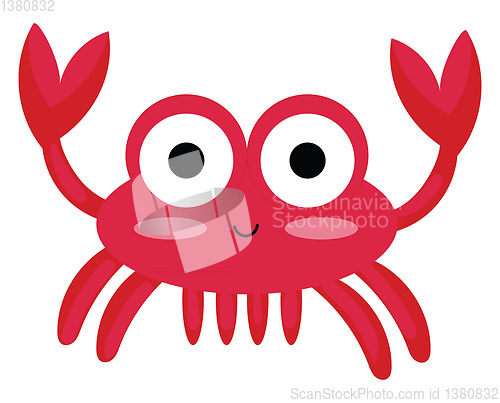 Image of Portrait of a red crab vector or color illustration