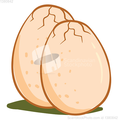 Image of Large dinosaur eggs vector or color illustration