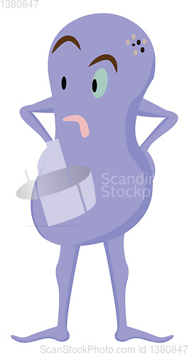 Image of Clipart of a surprised purple-colored monster vector or color il