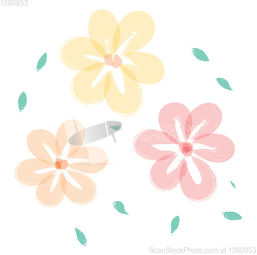 Image of Yellow flowers vector or color illustration