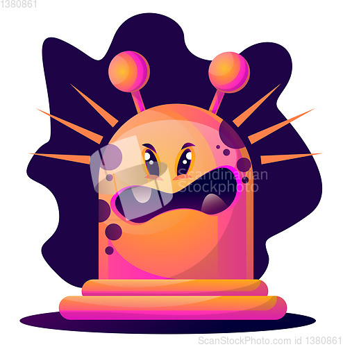 Image of Angry cartoon pink monster vector illustration on white backgrou