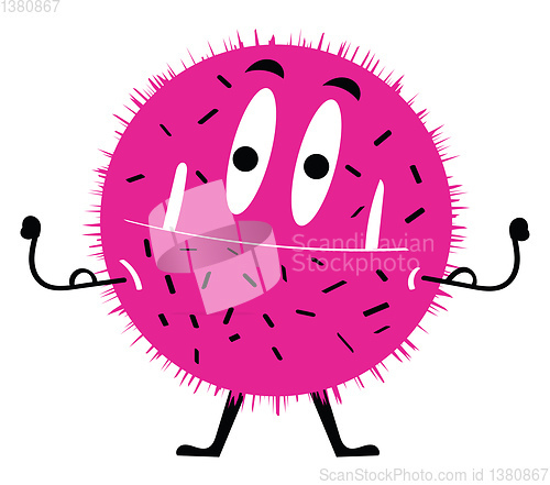 Image of Painting of a brutal pink monster vector or color illustration